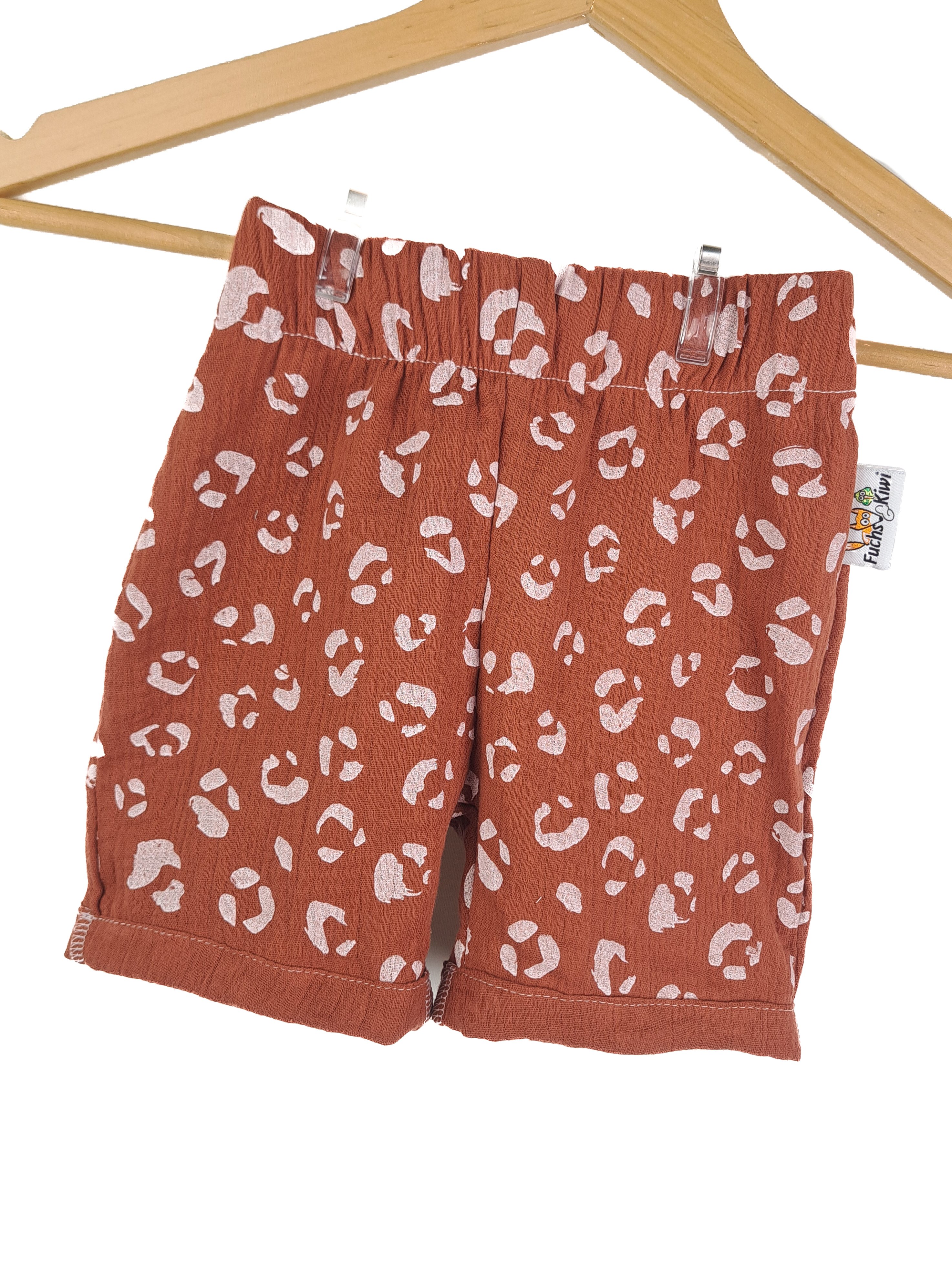 Kurze Shorts Musselin Leo rost 86/92