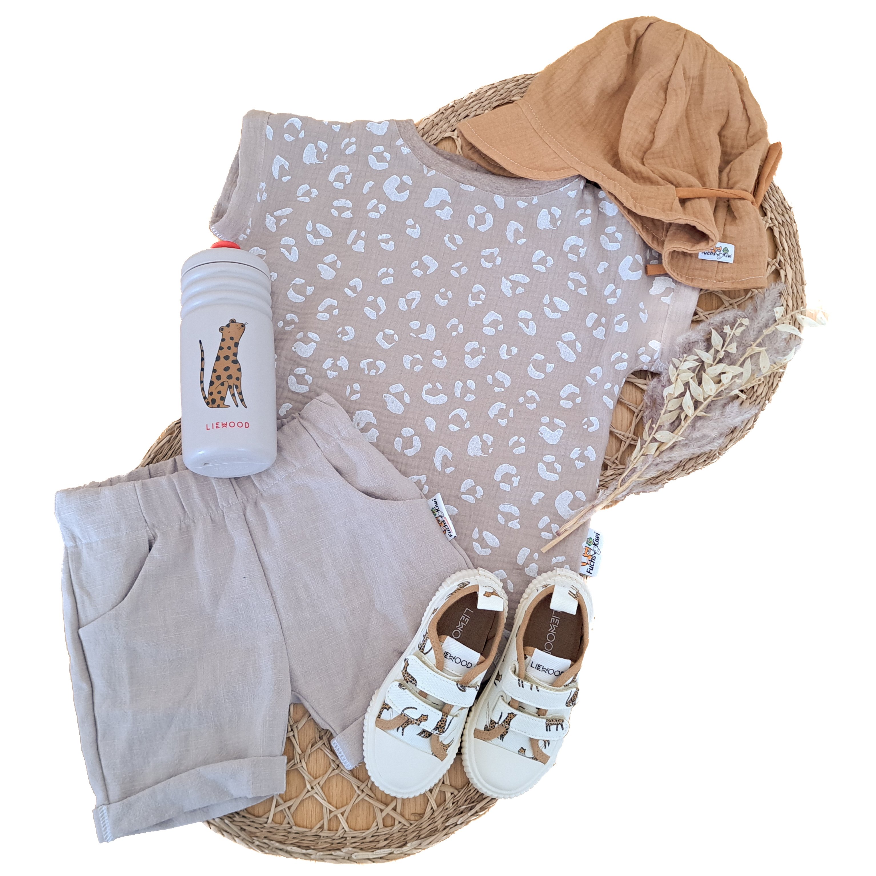 Musselin Leo sand Outfit