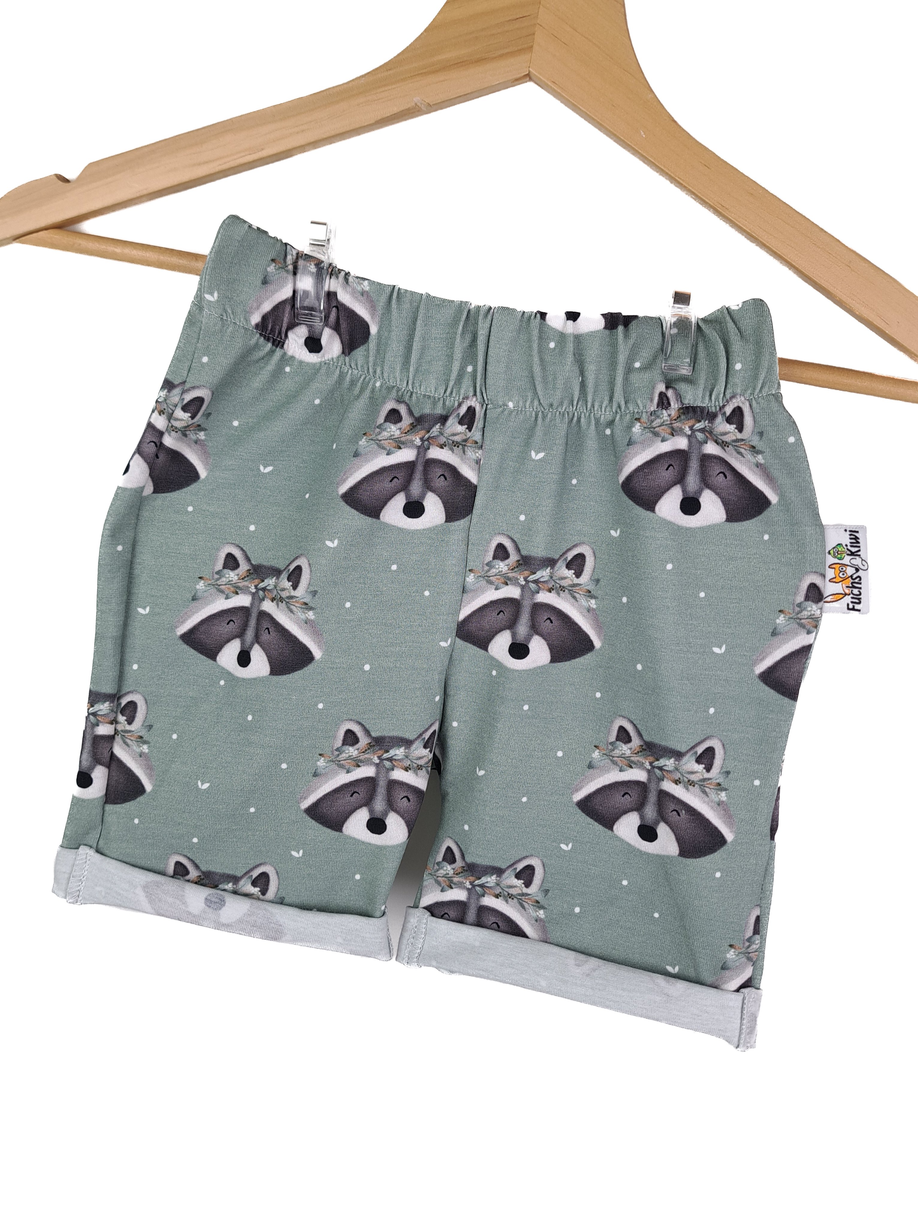 Kurze Shorts Waschbär altmint