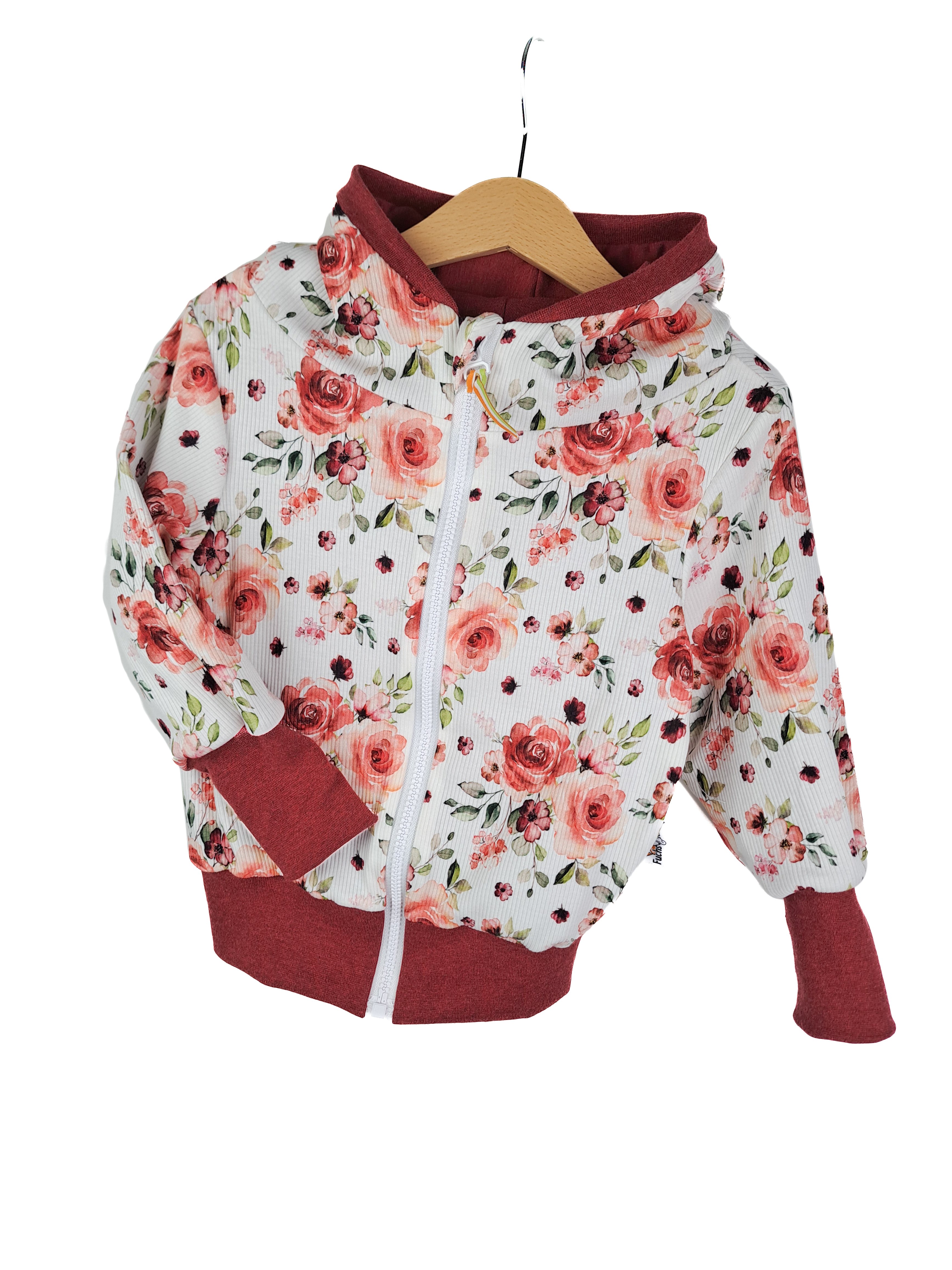 Sweatjacke Feinripp Rosentraum