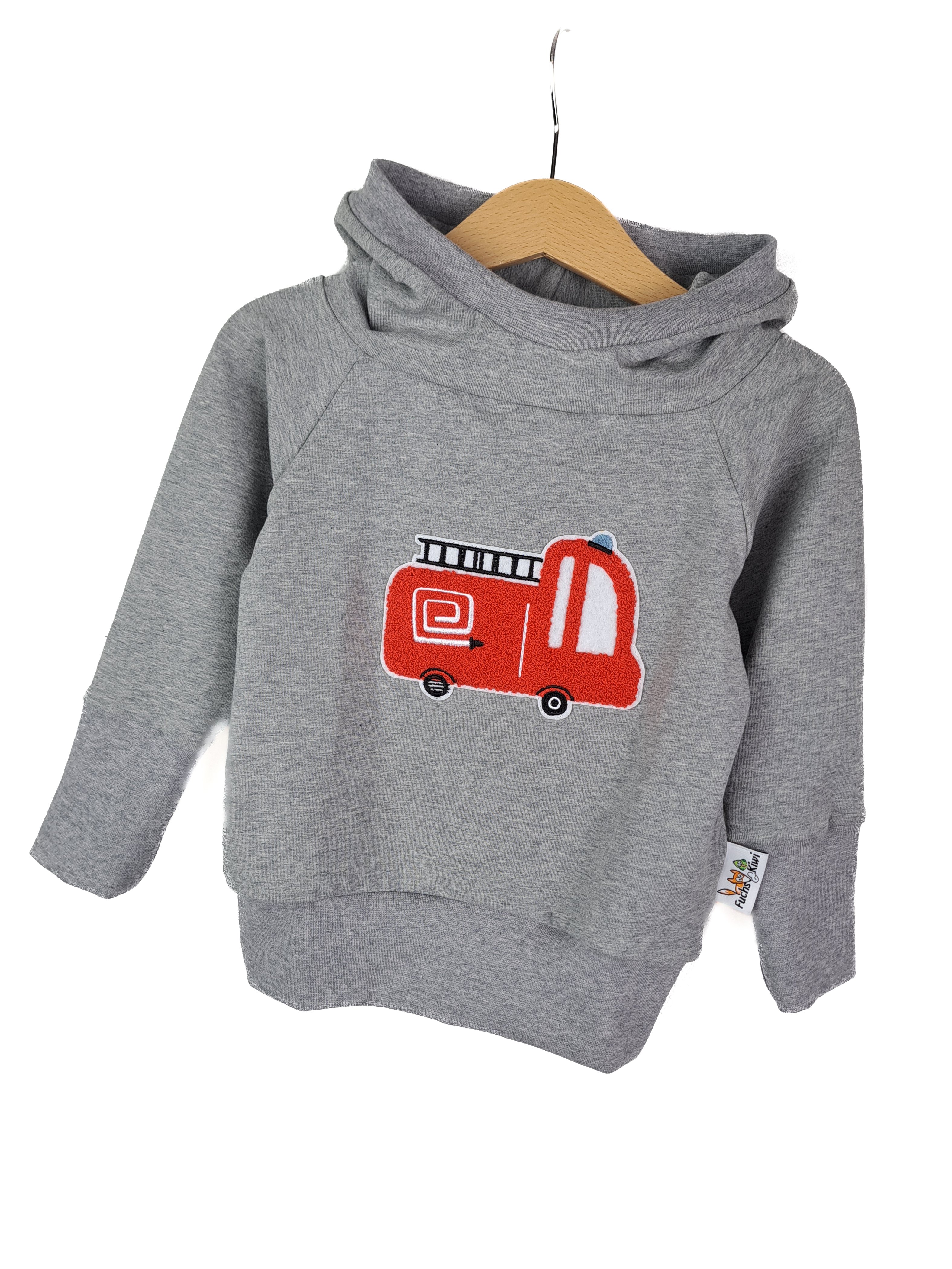 Hoodie Feuerwehr-Patch grau