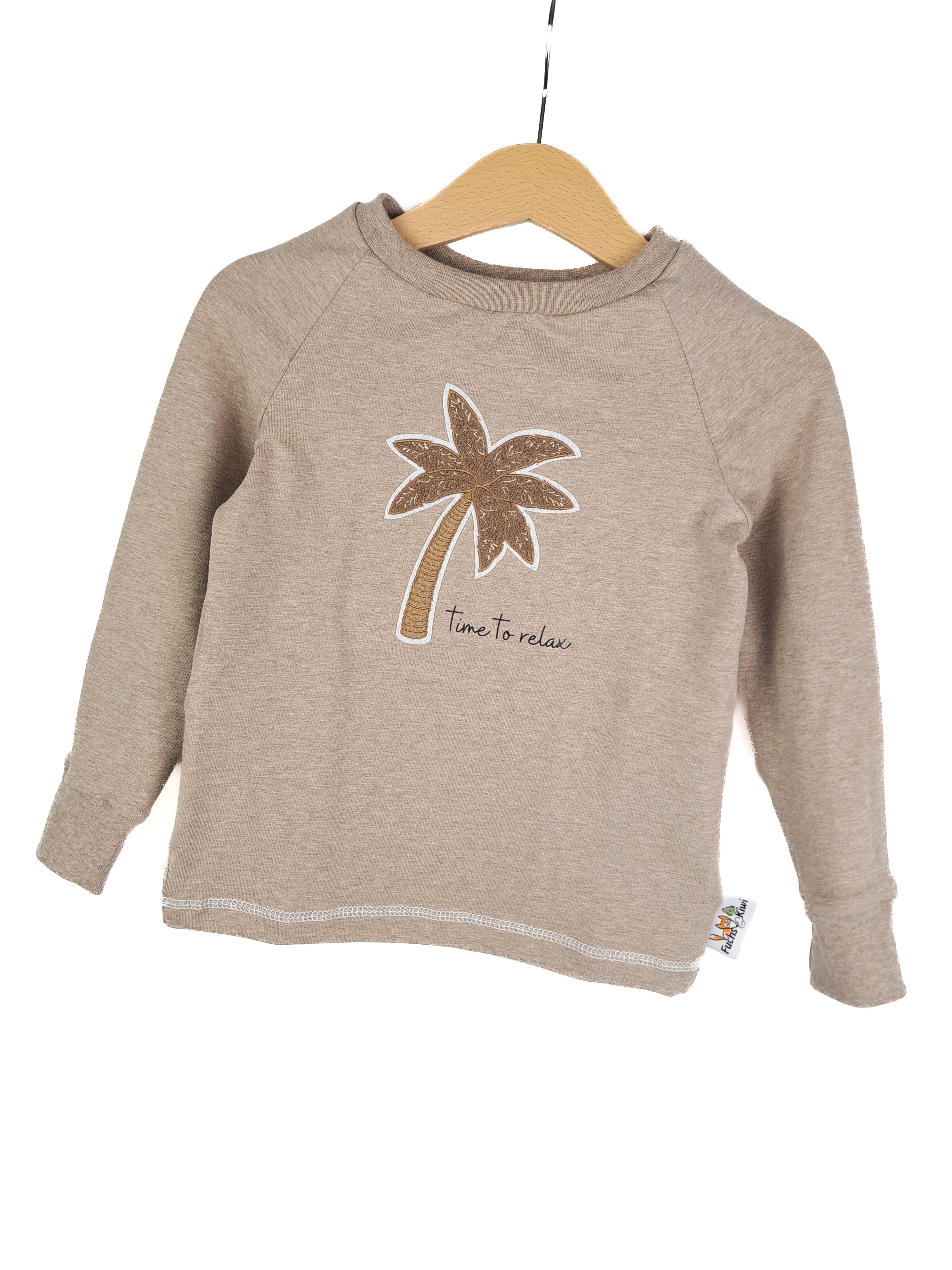 Langarmshirt Palme-Patch sand