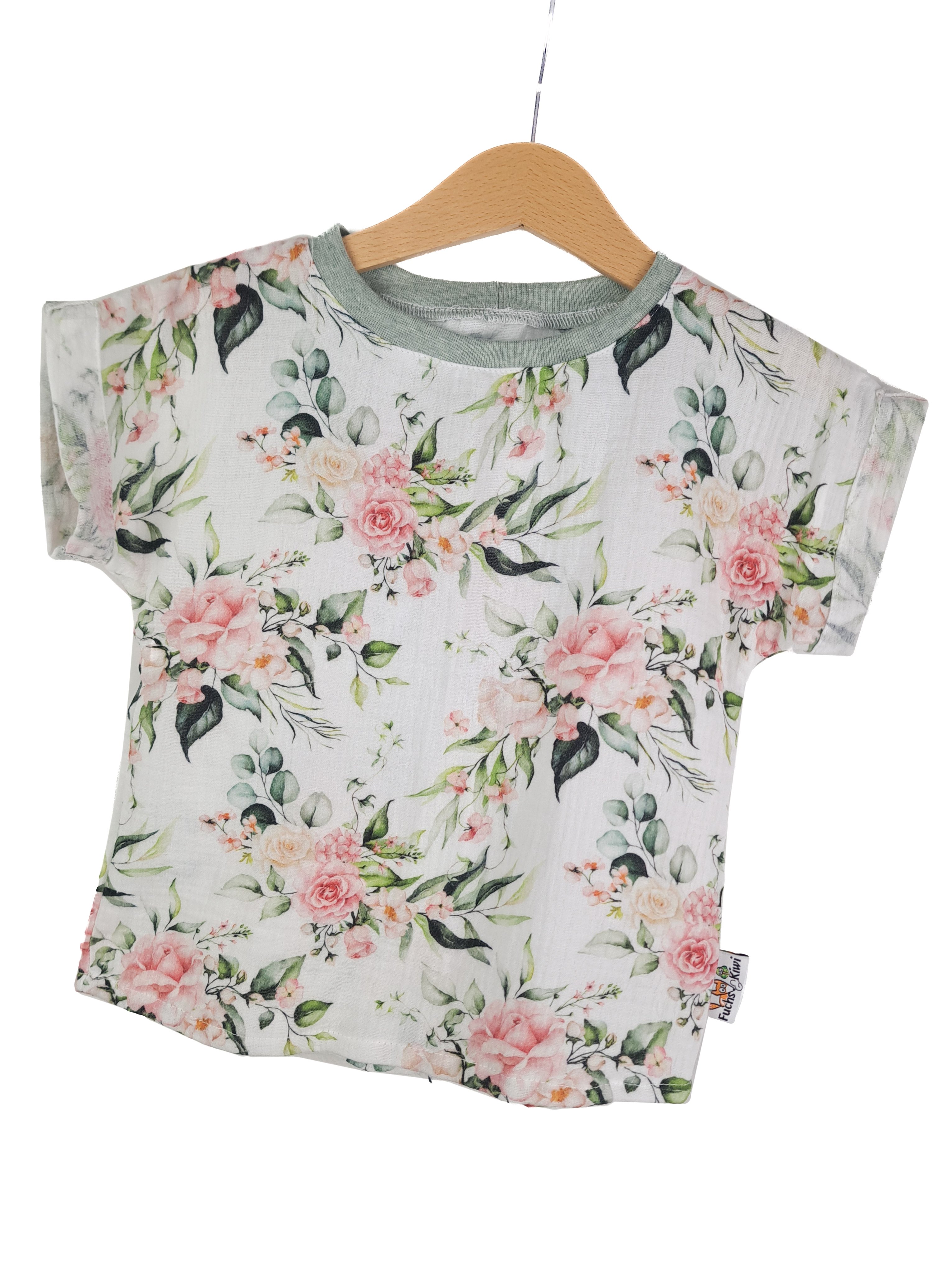 Shirty Musselin Eukalyptus mit Rosen