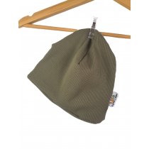 Beanie  Feinripp khaki 44-46 doppellagig