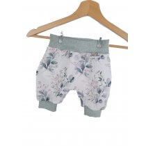 Kurze Hose Musselin Eukalyptus & Blumen 86/92