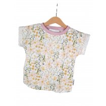 T-Shirt mit Umschlagarmen Musselin Blumenwiese 62/68