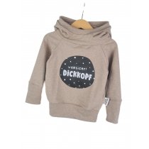 Hoodie Vorsicht Dickkopf-Patch sand 86/92