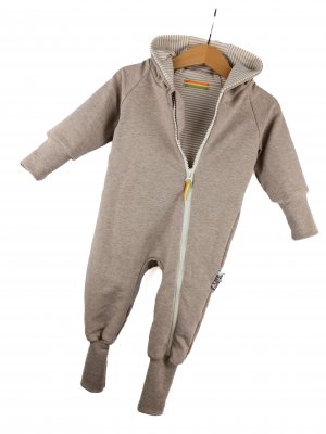 Sweatoverall Streifen beige