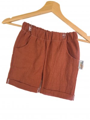 Individuell Kurze Shorts Leinen rost 122/128 mit Taschen