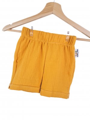 Kurze Shorts Musselin senfgelb