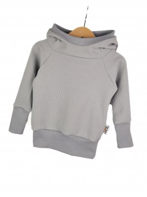 Hoodie Waffeljersey grau