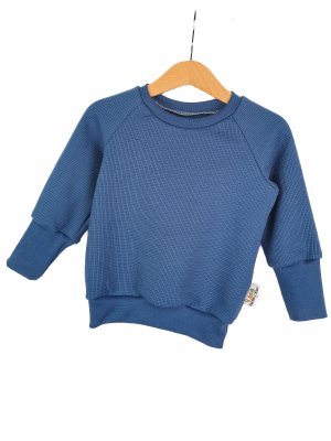 Pullover Waffeljersey jeansblau