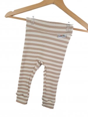 Leggings Feinripp Streifen beige