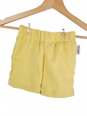 Kurze Shorts Musselin Zitrone