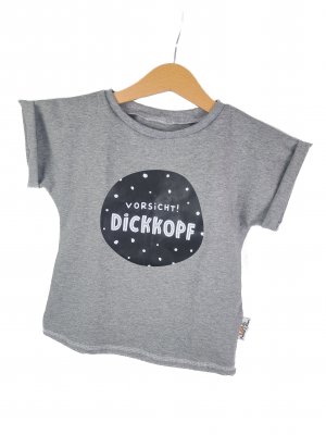 Shirty Vorsicht Dickkopf-Patch grau