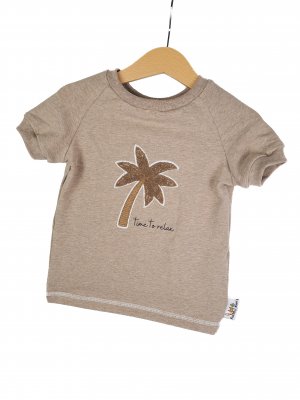 T-Shirt Palme-Patch sand