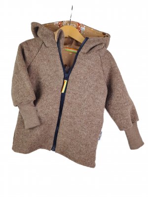 Walkjacke braun meliert mit Herbstzeit