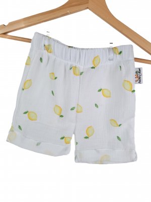 Kurze Shorts Musselin Zitronen