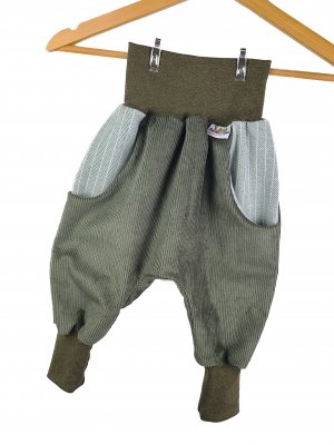 Individuell Pumphose Cord khaki mit Fischgräte khaki