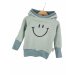 Hoodie Smiley-Patch Waffeljersey mint 86/92