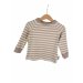 Langarmshirt Feinripp Streifen beige