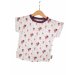 T-Shirt mit Umschlagarmen Musselin Rosen beere 110/116