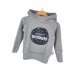 Hoodie Vorsicht Dickkopf-Patch grau