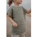 T-Shirt mit Umschlagarmen Musselin Anker grau