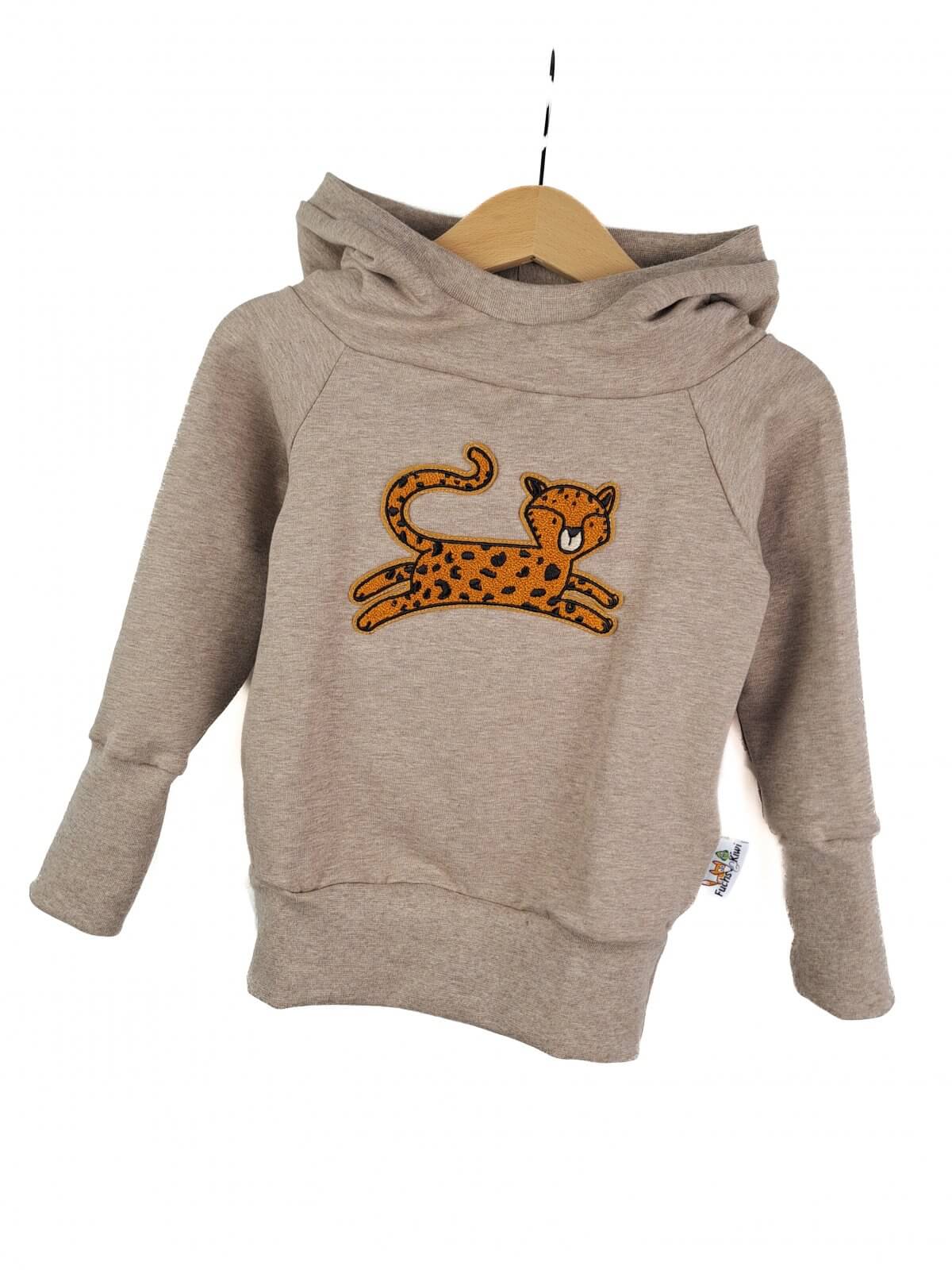 Hoodie Leopard-Patch sand