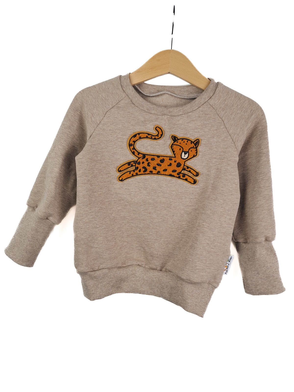 Pullover Leopard-Patch sand