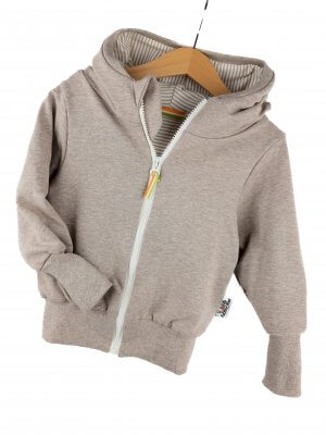 Sweatjacke Streifen beige