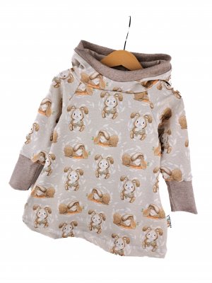Hoodiekleid Häschen beige
