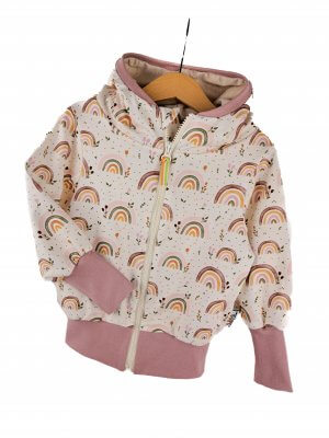 Sweatjacke Regenbogenliebe rosa