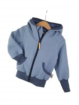 Indi Leinenjacke taubenblau mit Blau