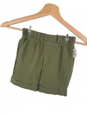 Kurze Shorts Musselin khaki