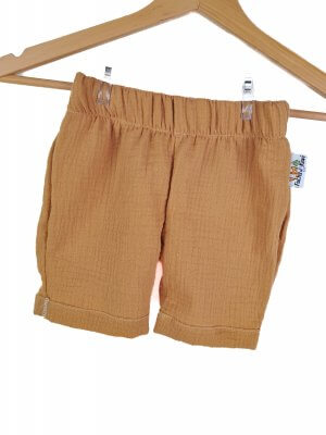 Kurze Shorts Musselin Zimt