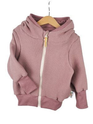 Sweatjacke Grobstrick altrosa 122/128 doppellagig