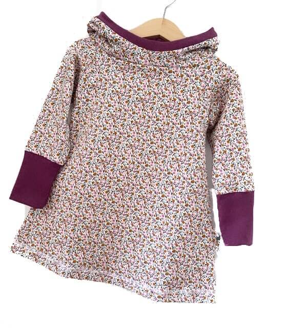 Hoodiekleid Blümchen Flieder