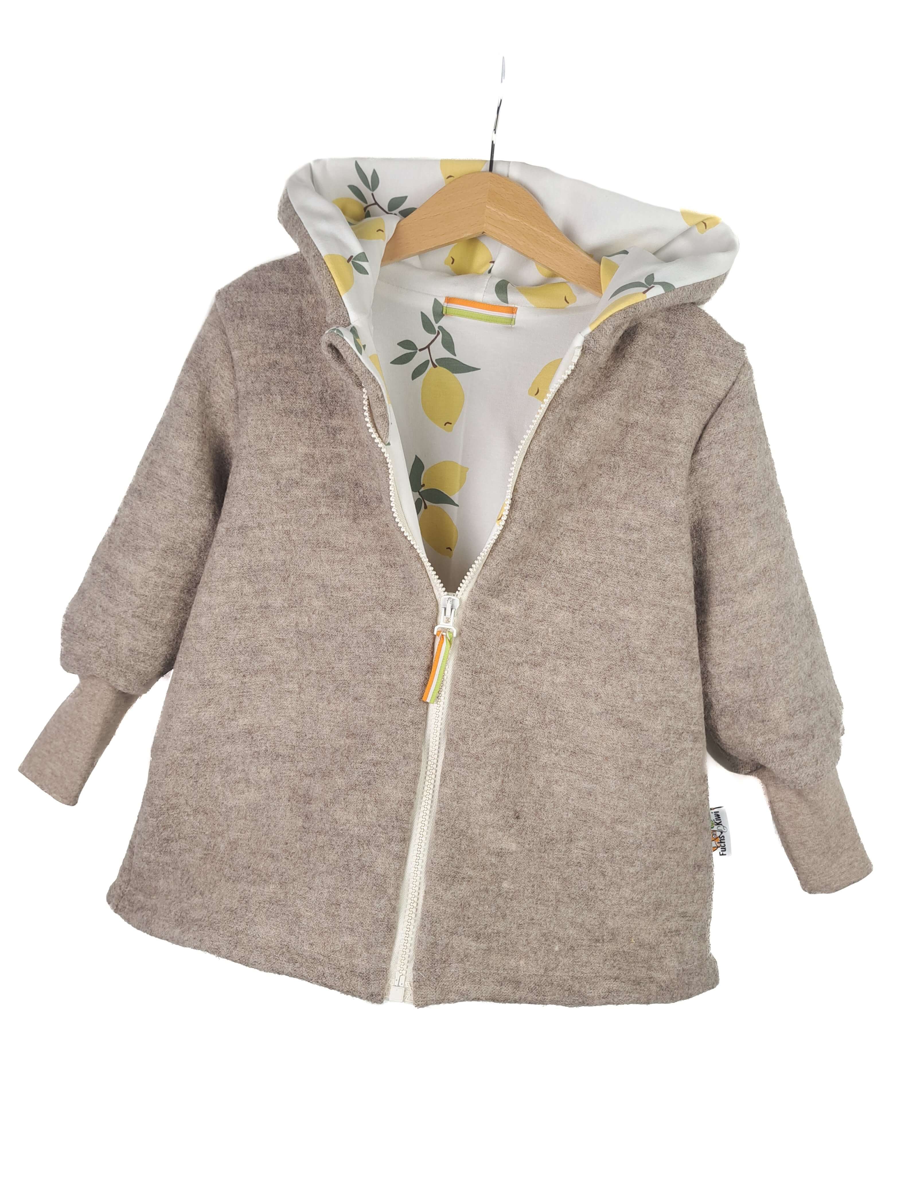 Walkmantel sand meliert mit Zitronen