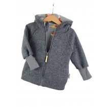 Walkjacke aus Merinowolle grau meliert