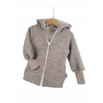 Walkjacke sand meliert mit Streifen beige