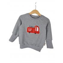 Pullover Feuerwehr-Patch grau