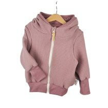 Sweatjacke Grobstrick altrosa 122/128 doppellagig