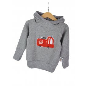 Hoodie Feuerwehr-Patch grau