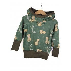 Hoodie Leopard moosgrün