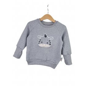 Pullover Esel-Patch grau