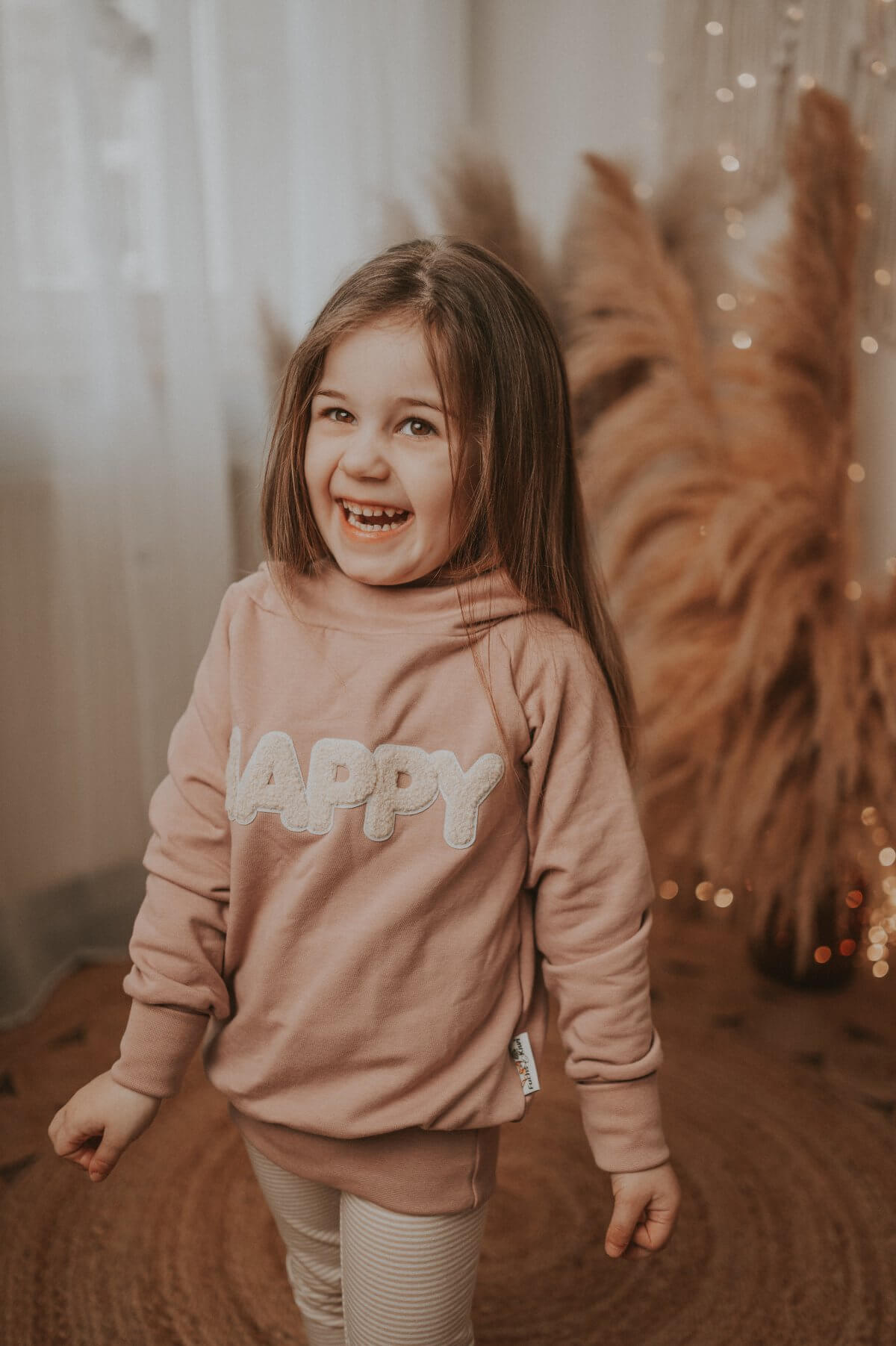 Hoodie Happy-Patch altrosa